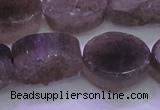 CAG8445 15.5 inches 18*25mm oval grey druzy agate gemstone beads