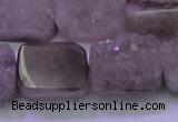 CAG8454 15.5 inches 15*20mm rectangle grey druzy agate gemstone beads