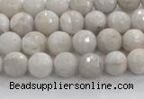 CAG8514 15.5 inches 6mm faceted round grey agate beads wholesale