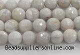 CAG8515 15.5 inches 8mm faceted round grey agate beads wholesale