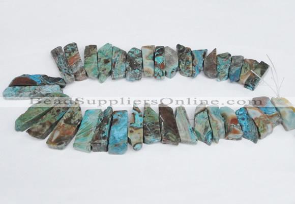 CAG8548 Top drilled 8*30mm - 12*45mm sticks ocean agate beads