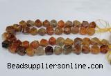 CAG8553 12*14mm - 14*15mm faceted nuggets dragon veins agate beads