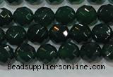 CAG8580 15.5 inches 10mm faceted round green agate gemstone beads