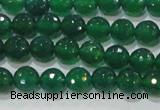 CAG8583 15.5 inches 8mm faceted round green agate gemstone beads