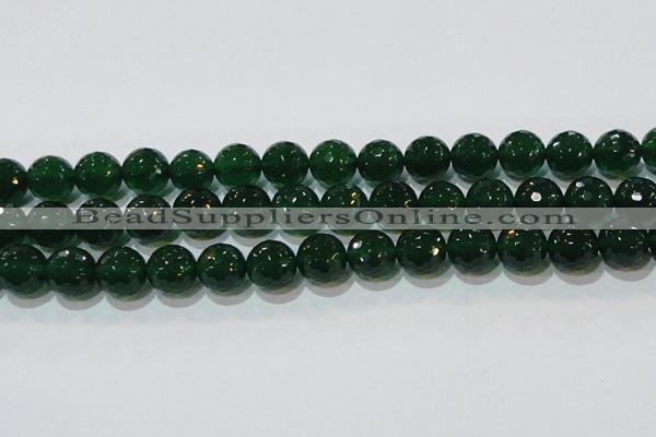 CAG8586 15.5 inches 16mm faceted round green agate gemstone beads