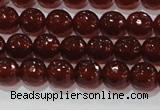 CAG8591 15.5 inches 8mm faceted round red agate gemstone beads