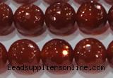 CAG8595 15.5 inches 16mm faceted round red agate gemstone beads