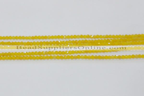 CAG8600 15.5 inches 4mm faceted round yellow agate gemstone beads