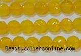 CAG8602 15.5 inches 8mm faceted round yellow agate gemstone beads