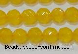 CAG8603 15.5 inches 10mm faceted round yellow agate gemstone beads