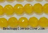 CAG8604 15.5 inches 12mm faceted round yellow agate gemstone beads