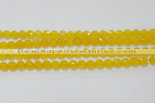 CAG8604 15.5 inches 12mm faceted round yellow agate gemstone beads