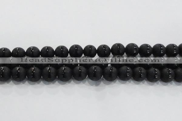 CAG8678 15.5 inches 12mm round matte tibetan agate gemstone beads