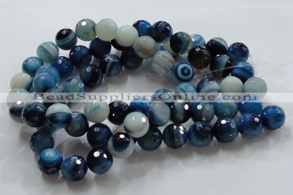 CAG868 15.5 inches 18mm faceted roundagate gemstone beads