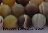 CAG8728 15.5 inches 12mm round matte madagascar agate beads