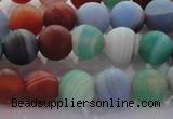 CAG8730 15.5 inches 6mm round matte madagascar agate beads