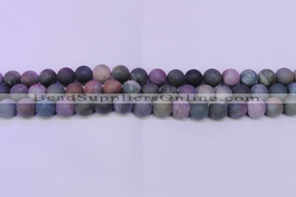 CAG8861 15.5 inches 6mm round matte india agate beads