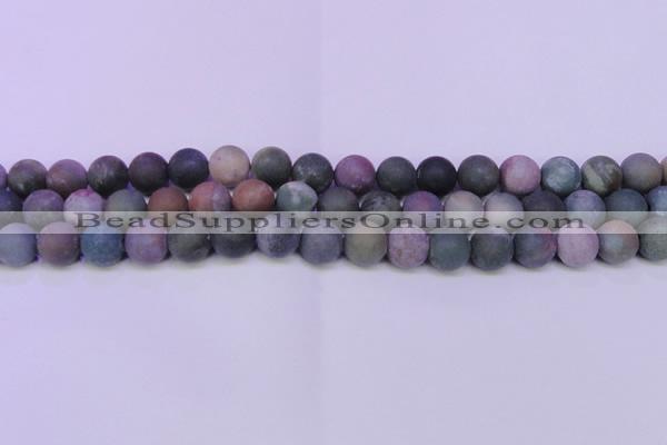 CAG8864 15.5 inches 12mm round matte india agate beads