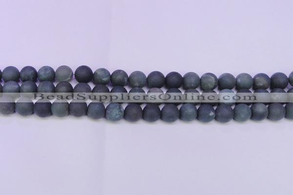 CAG8884 15.5 inches 12mm round matte moss agate beads