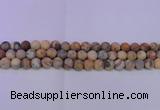 CAG8890 15.5 inches 4mm round matte crazy lace agate beads