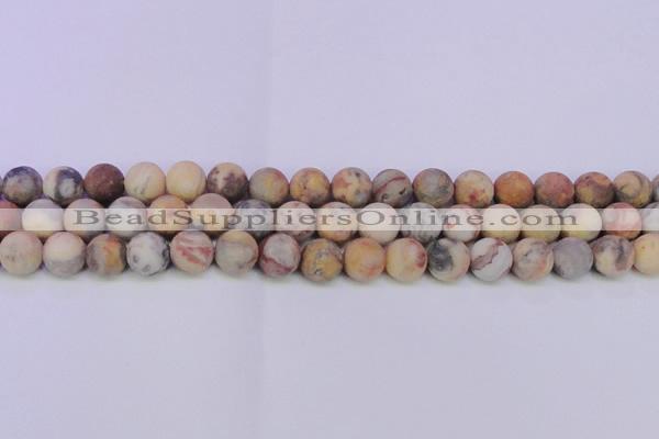 CAG8894 15.5 inches 12mm round matte crazy lace agate beads