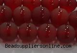 CAG8902 15.5 inches 8mm round matte red agate beads wholesale