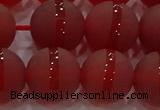 CAG8904 15.5 inches 12mm round matte red agate beads wholesale