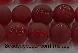 CAG8907 15.5 inches 6mm round matte red agate beads wholesale