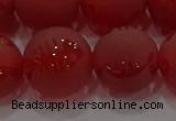 CAG8910 15.5 inches 12mm round matte red agate beads wholesale