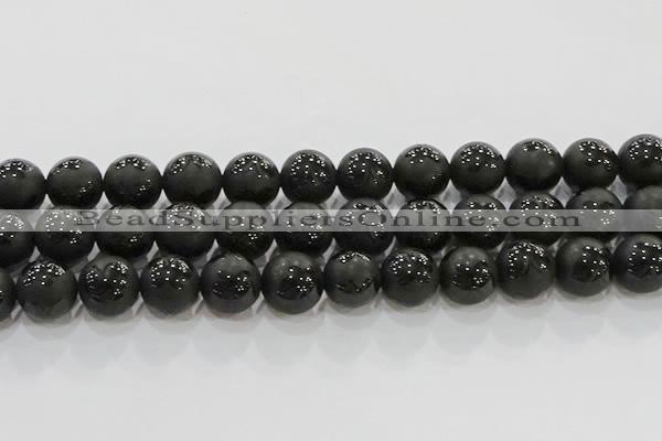 CAG8926 15.5 inches 8mm round matte black agate beads wholesale