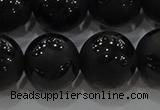 CAG8927 15.5 inches 10mm round matte black agate beads wholesale