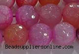 CAG8967 15.5 inches 14mm faceted round fire crackle agate beads