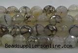 CAG9035 15.5 inches 6mm faceted round dragon veins agate beads