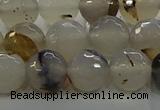 CAG9037 15.5 inches 10mm faceted round dragon veins agate beads