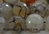 CAG9040 15.5 inches 16mm faceted round dragon veins agate beads