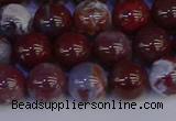 CAG9123 15.5 inches 10mm round red lightning agate beads