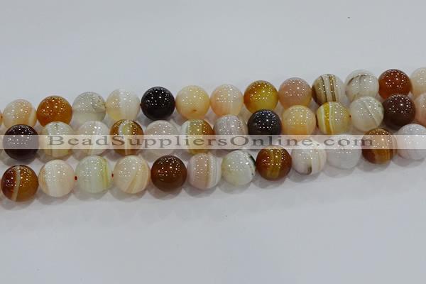 CAG9160 15.5 inches 16mm round line agate beads wholesale