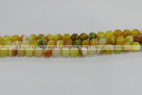 CAG9165 15.5 inches 10mm round line agate beads wholesale