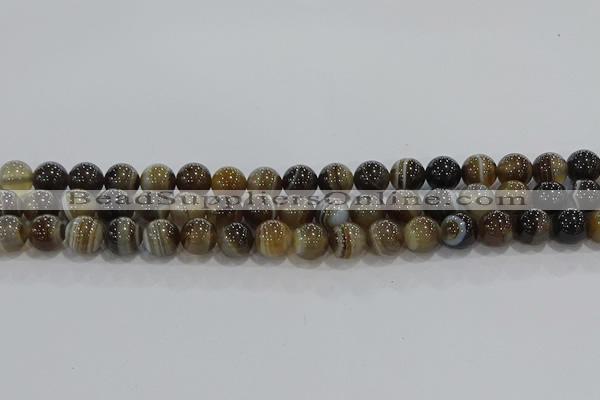 CAG9203 15.5 inches 8mm round line agate gemstone beads