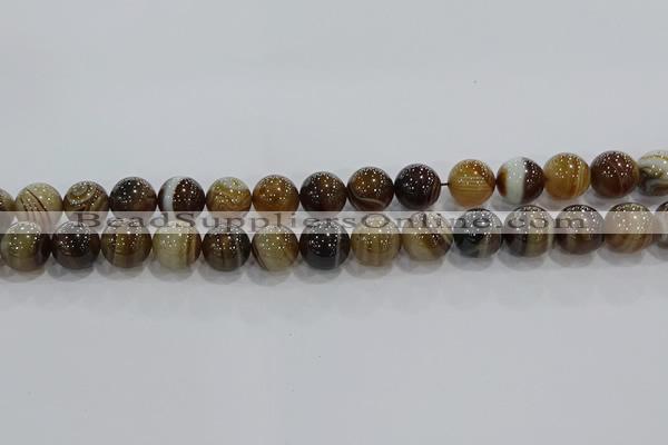 CAG9205 15.5 inches 12mm round line agate gemstone beads