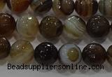 CAG9213 15.5 inches 8mm faceted round line agate gemstone beads