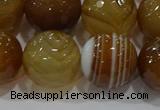 CAG9216 15.5 inches 14mm faceted round line agate gemstone beads