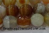 CAG9224 15.5 inches 12mm faceted round line agate beads wholesale