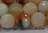 CAG9225 15.5 inches 14mm faceted round line agate beads wholesale