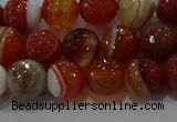 CAG9231 15.5 inches 8mm faceted round line agate beads wholesale