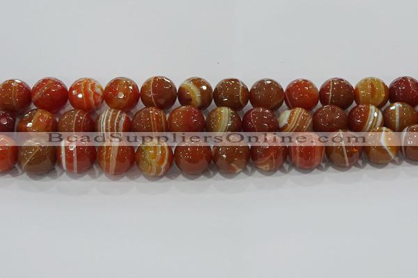 CAG9234 15.5 inches 14mm faceted round line agate beads wholesale