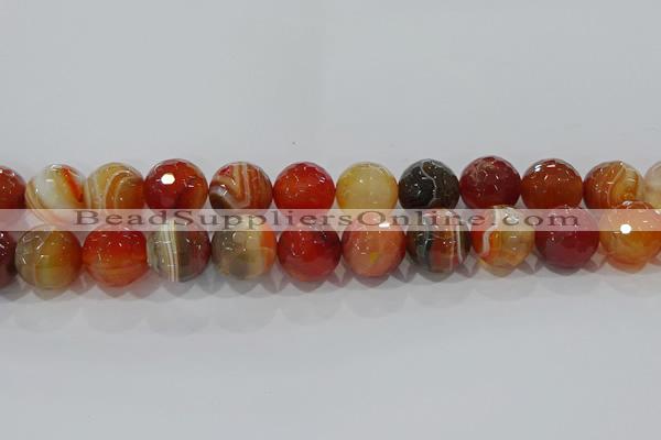 CAG9235 15.5 inches 16mm faceted round line agate beads wholesale