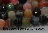 CAG9251 15.5 inches 10mm faceted round line agate beads wholesale