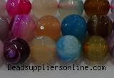 CAG9258 15.5 inches 10mm faceted round line agate beads wholesale