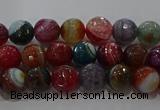 CAG9263 15.5 inches 6mm faceted round line agate beads wholesale